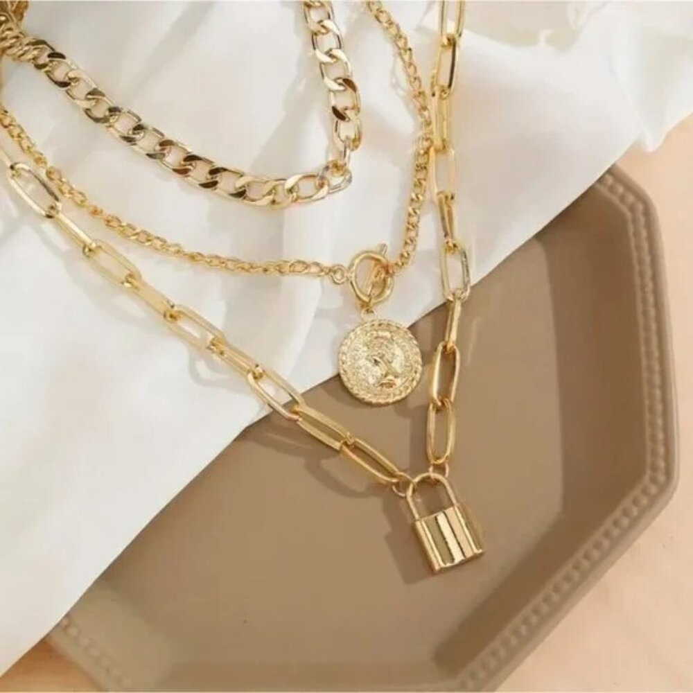 Trendy Gold Multilayer Necklace